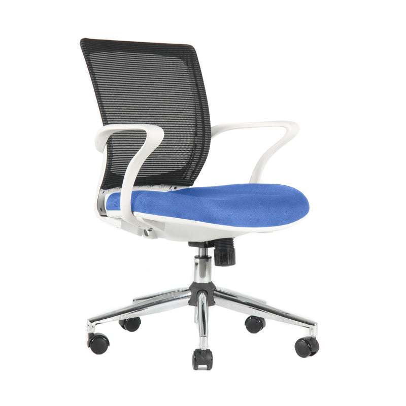 Silla TURIN Basic Marco blanco Base cromada Tela
